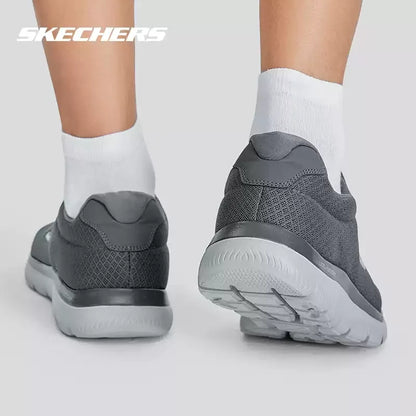 Skechers Men's Shoes New Summer Mesh Breathable Slip-On Casual Shoes Authentic Soft Sole Shoes for the Elderly 52811-CHAR