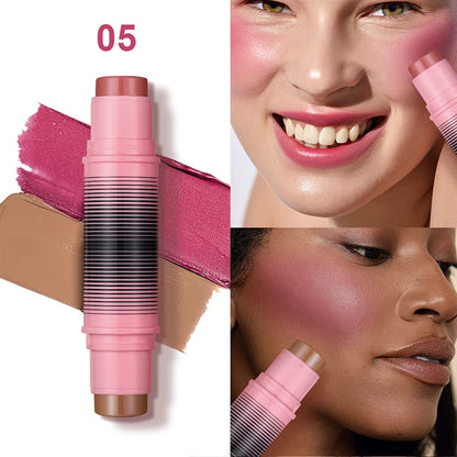 Blush and contour multi-purpose stick. Simplify your daily makeup routine. Each duo of powder blushes will enhance your look