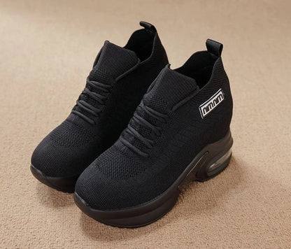 Super Thick Sole High Elevated Sneakers 2025 Summer New Breathable Mesh Women's Comfortable Shoes Casual Shoes for Women