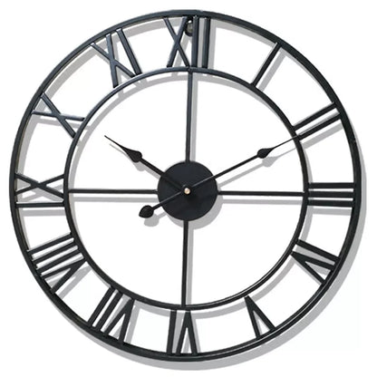 Modern 3D Large Wall Clock - Retro Roman Numerals Silent Metal Decoration