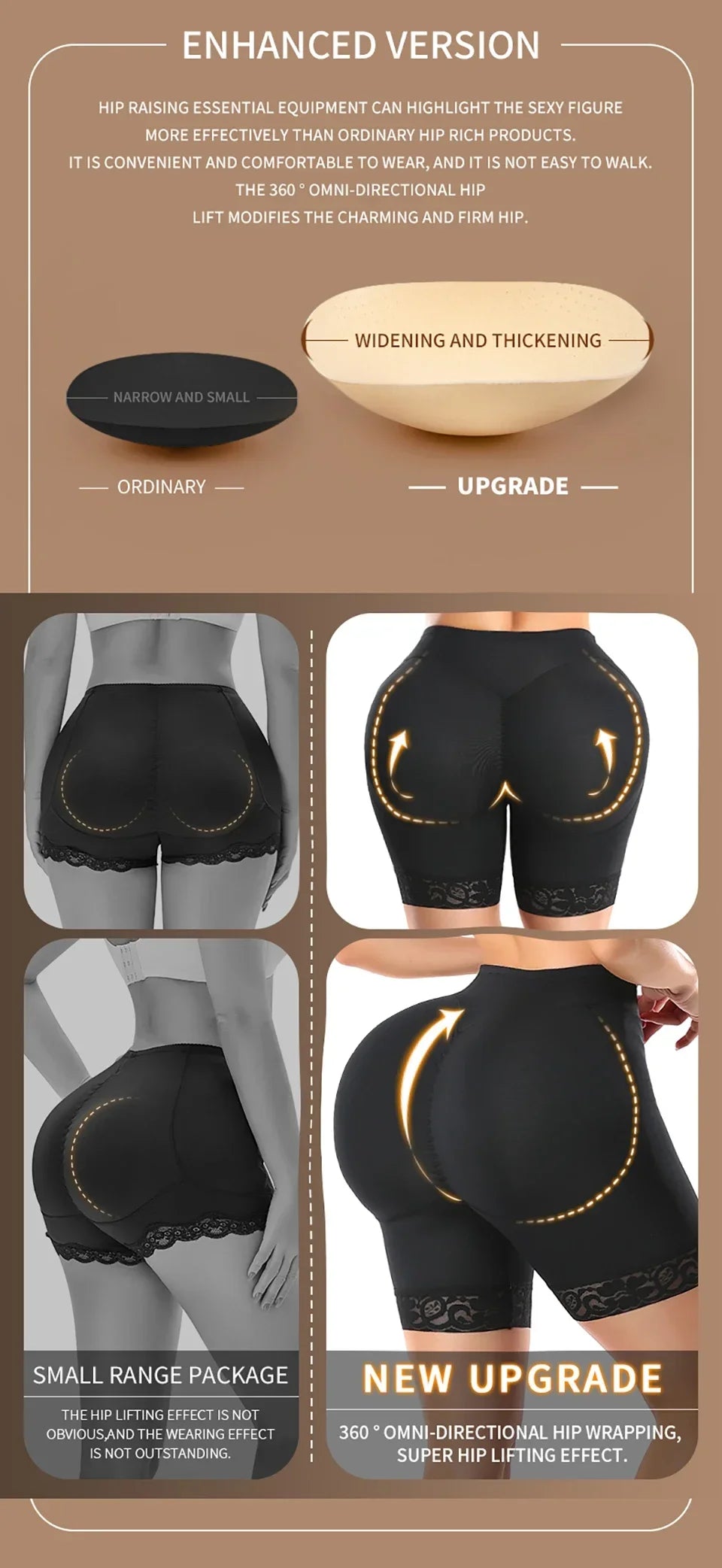 3D Butt Lifter Shorts Padded Hip Enhancer Panties for Instant Curves Seamless Body Shaper Underwear Women Big Booty Enhancement
