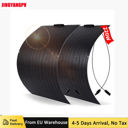 Solar Panel 220W 200W 110W 100W18V With By-Pass Diode ETFE Flexible Foldable Solar Cell 12v Battery Charger Camping RV Boat