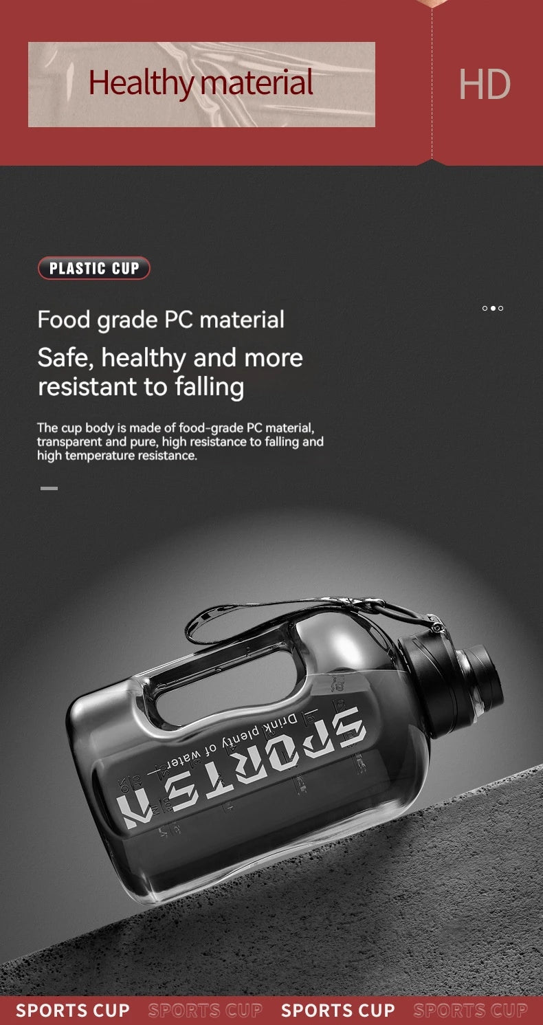 1L UP To 5L Large Capacity Bicycle Water Bottle Fitness BPA FREE Scale Drink Bottle for Men Gym Cycling Camping Water Bottle Cup