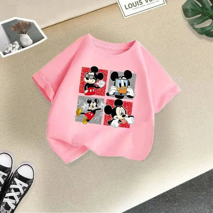 Disney Minnie kids' T-shirt, short-sleeve T-shirt with pure cotton cartoon print