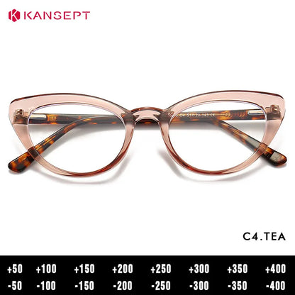 Computer Glasses Women | Anti Glare Cat Eye Reading Glasses With Clear Lenses & Plastic Frame