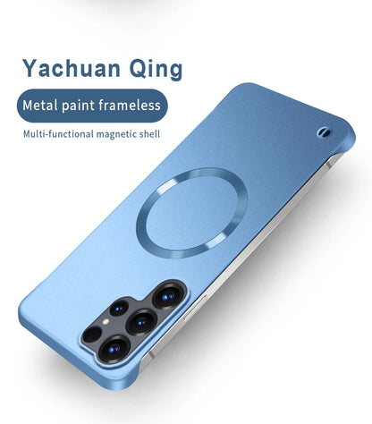 Ultra Thin Metallic Paint Magnetic Case For Samsung Galaxy S26 Ultra S25 S24 S23 Plus S22 Frameless Cooling Hard PC Cover Funda