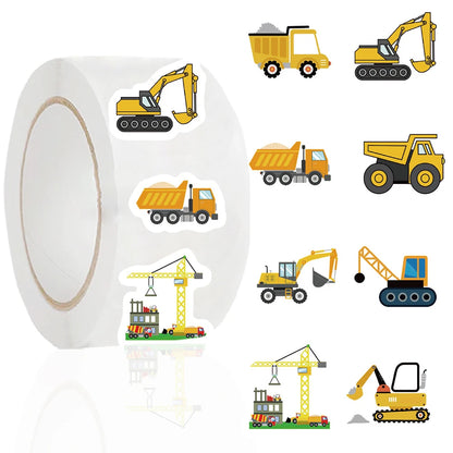 500Pcs Construction Vehicle Sticker Roll For Kids Reward Encourage Sticker For Labels Thank You Sticker Kids Toys