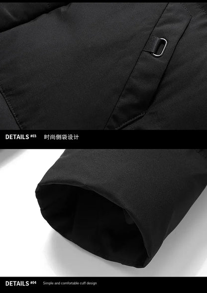 High Quality Long Cotton-padded Coat Warm Simple Solid Color Thin Look High Trend All Quality Fabric Comfortable Men's Parkas