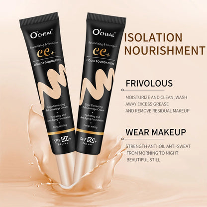 BB Cream SPF50 PA Plus Face Waterproof Foundation Long Lasting Brightening Primer Sunscreen Makeup Base Woman Makeup Cosmetics