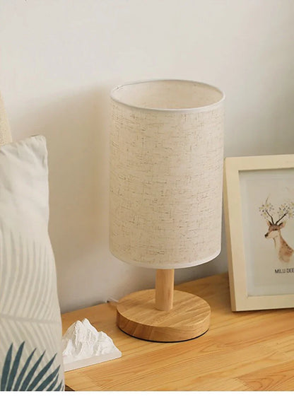 Chinese LED Table Lamp - Dimmable USB Night Light with Fabric Lampshade for Living Room and Bedroom - ZOOMNSTORE
