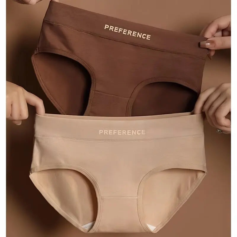 4Pcs/Set Cotton Panties Women Mid Waist Briefs Breathable Intimates Breathable Comfort Underwear M-2XL Soft Panties