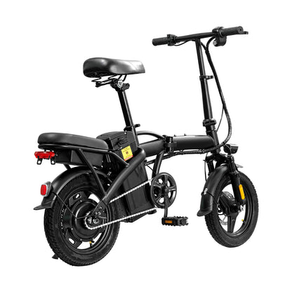 T5 Lightweight Folding Electric Bike for Adults 48V 750W Peak Power 20MPH 18-22 Miles Range 14Inch Disc Brake Commuter E-bike