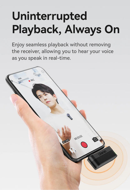 Ulanzi A100 Wireless Lavalier Microphone 20M Transmission for Street Interviews Vlogging Music Recording for Smartphones Cameras