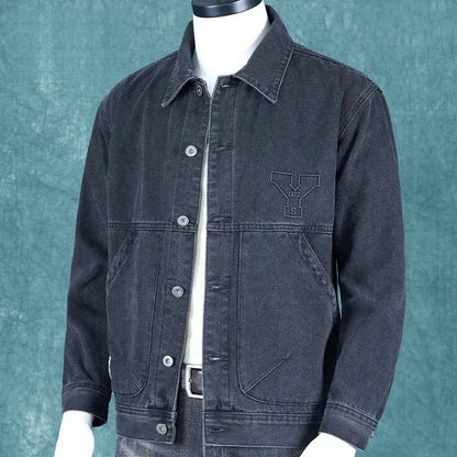 Autumn and Winter 2026 Retro Denim Jacket Men's Korean Slim Trend Handsome Multi-pocket Brand Man Luxury Tooling Jacket Men