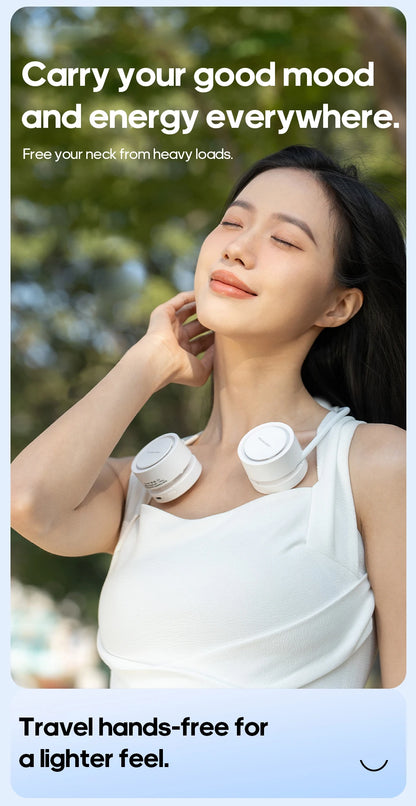 Portable Personal Sports Neck Fan 3-speed Wind with Cold Compress Function 800mAh*2 Mini Cooling Electric Fan for Outdoor Travel