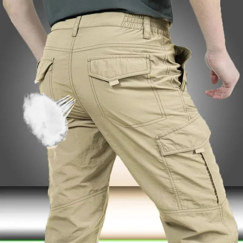 Men's Summer Thin Quick Dry Tactical Cargo Pants Army Outdoor Camping Hiking Pants Casual Trousers Male Sports Fishing Pants