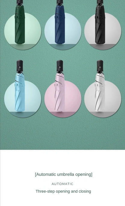 1pc Mini Folding Automatic Umbrella Portable Windproof Light Children Parasol Umbrella Anti UV Rain Sun Umbrella