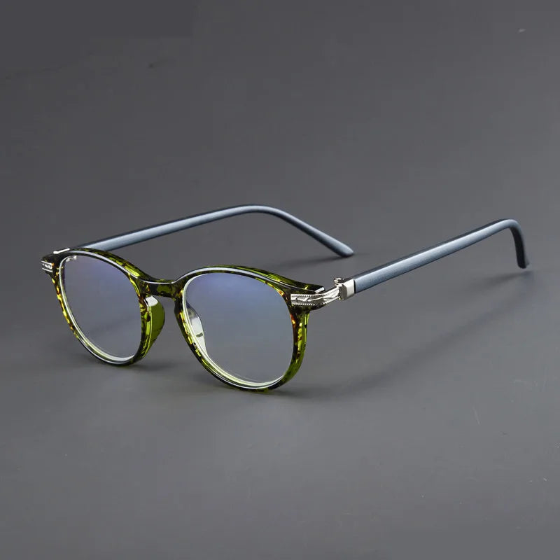 Reading Glasses Unisex – Small Round Frame Anti Blue Light Eyewear With Plastic Titanium Frame