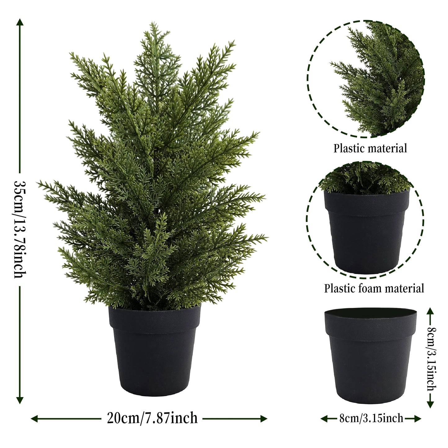 Artificial Christmas Tree - Green Potted DIY Home Decor for Weddings Birthdays and Xmas