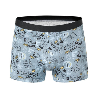 Mens 10-Piece Fashion Underwear Set - Comfortable Large Size Printed Boyshorts