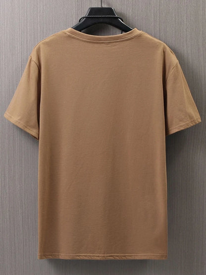 Men Graphic T Shirt - Minimalist Smile Print Cotton Tee | Breathable Summer Casual