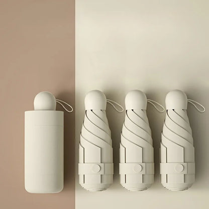 Compact Travel Mini Umbrella Uv Protection Capsule Umbrella 5 Fold Ultra Lightweight Sunshade Umbrellas Protable Manual