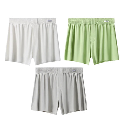 Mens Boxer Shorts Large Size - Ice Silk Breathable Sleepwear Pants | Loose Fit Boxers