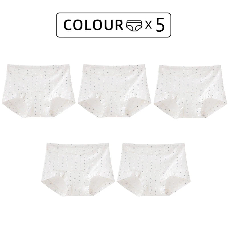 FallSweet 5/10PCS Plus Size Cotton Panties Seamless Women Mid-Rise Underwear Soft Breathable Underpants Briefs Female Lingerie