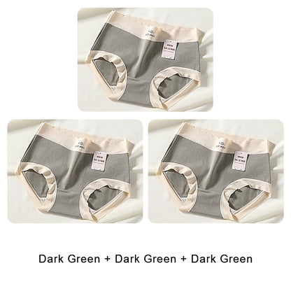 Cotton Mid-Rise Panties - Women's Antibacterial Breathable Cotton Briefs Set