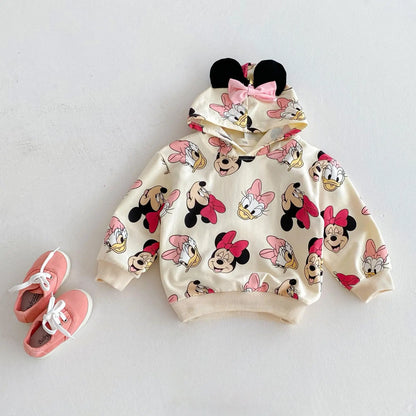 Disney Mickey  Minnie Autumn Hoodies - Long Sleeve Cartoon Sweatshirts for Kids 0-6 Years