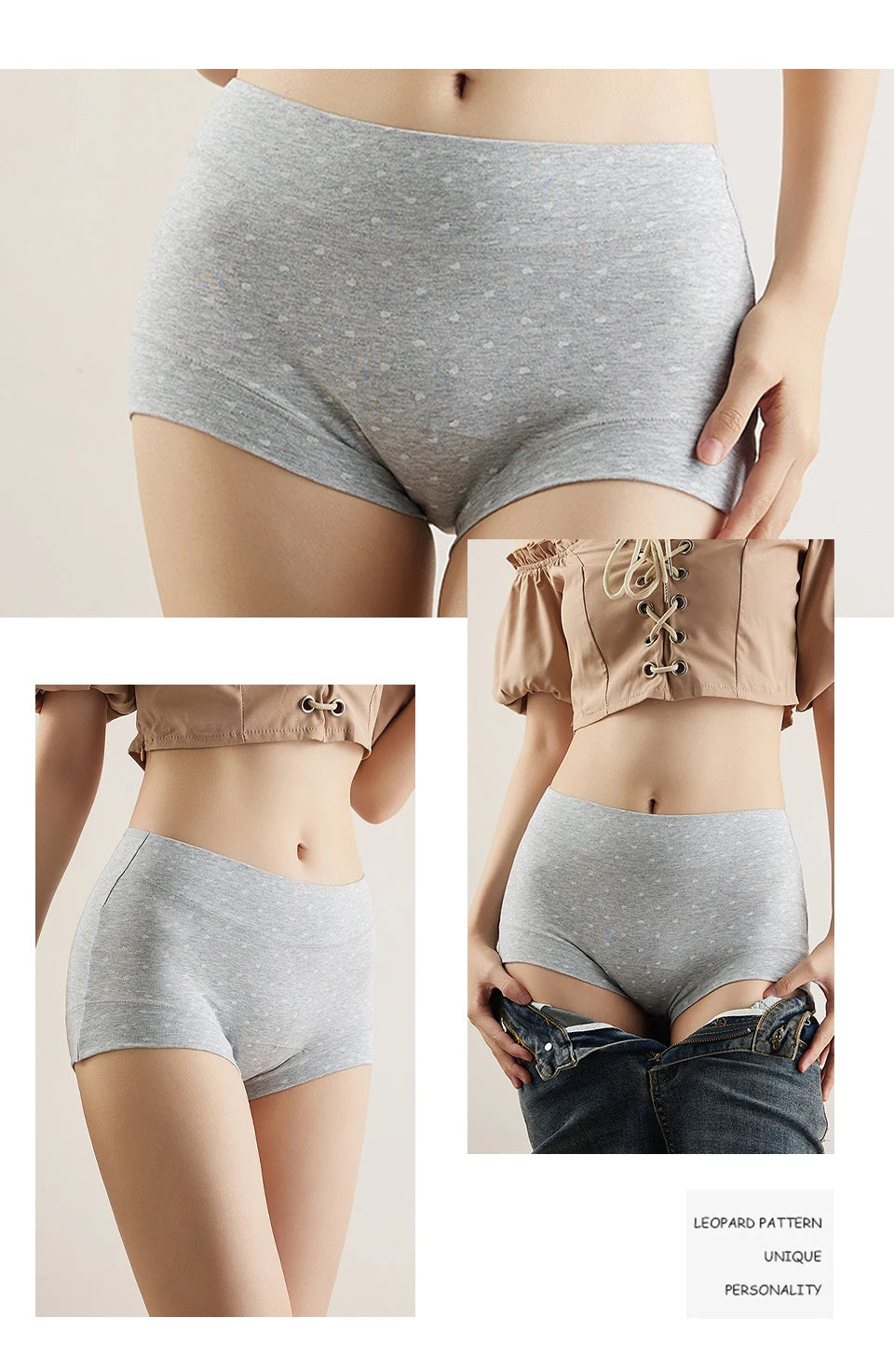 FallSweet 5/10PCS Plus Size Cotton Panties Seamless Women Mid-Rise Underwear Soft Breathable Underpants Briefs Female Lingerie