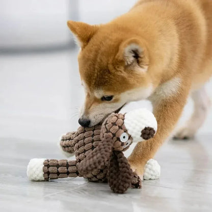 Plush Squeaky Puppy Chew Toys Interactive Teething Training Dog Toys for Small Dogs Cute Donkey Design