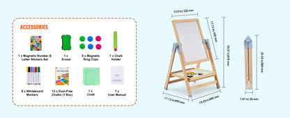 SucceBuy Standing Magnetic Drawing Board WordPad Art Easel with Painting Accessories Children Educational Toys for Kids Boy Girl