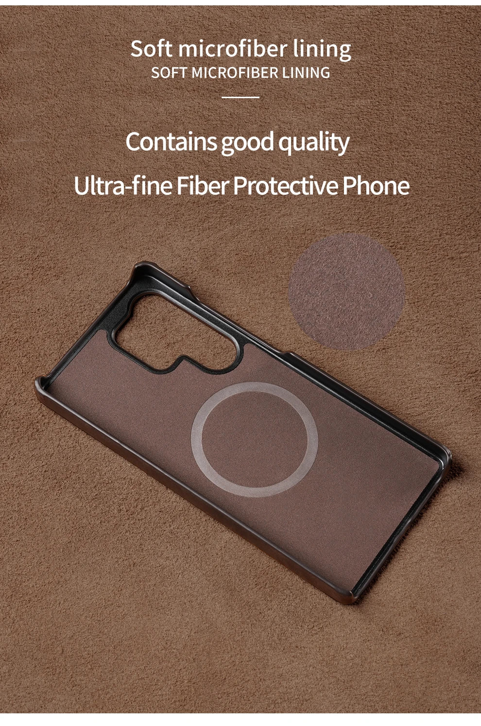 Samsung Leather Phone Case – Genuine Cowhide Magnetic Phone Cover for S24 S25 Ultra