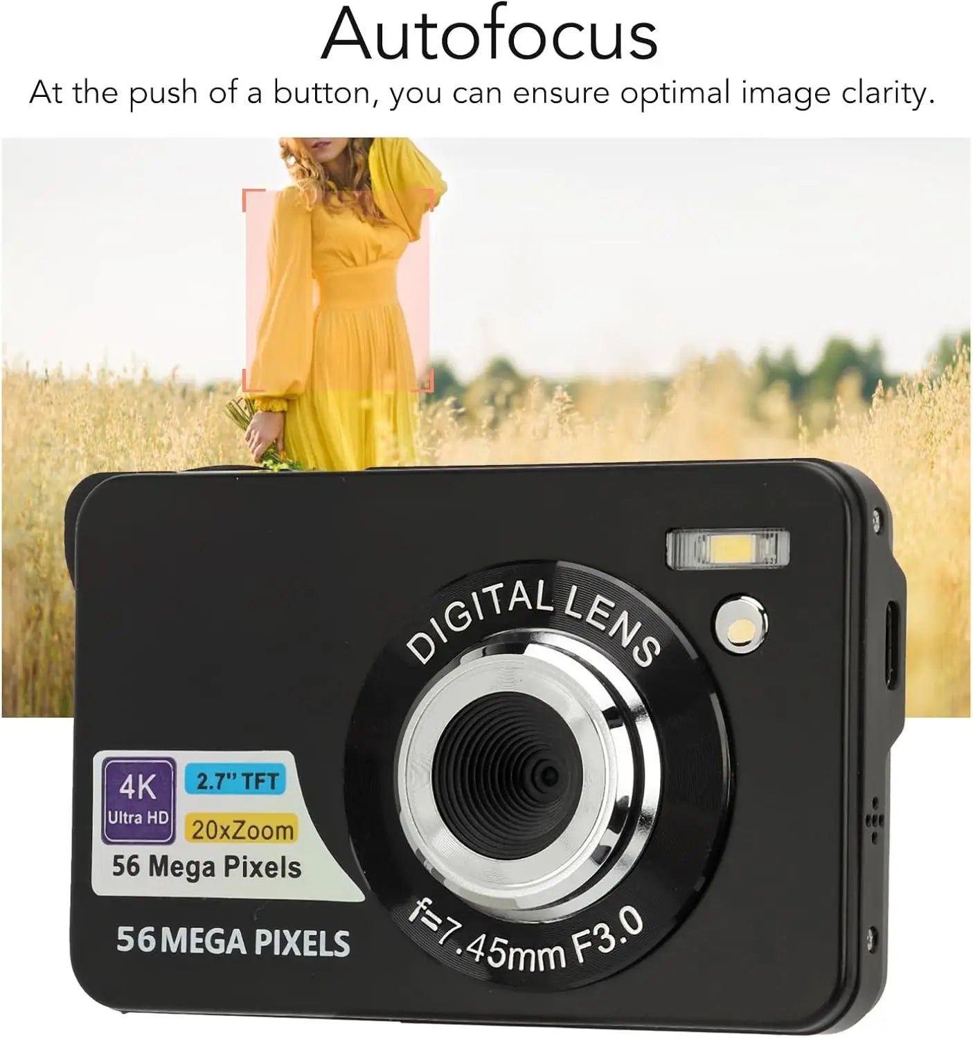 Kids Digital Camera - 4K UHD Camcorder With 20X Digital Zoom & Face Detect