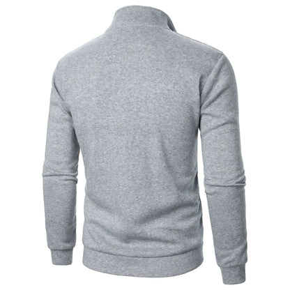 Spring and Autumn new casual half zipper stand up collar hoodie trend simple and loose oversized fleece men's hoodie