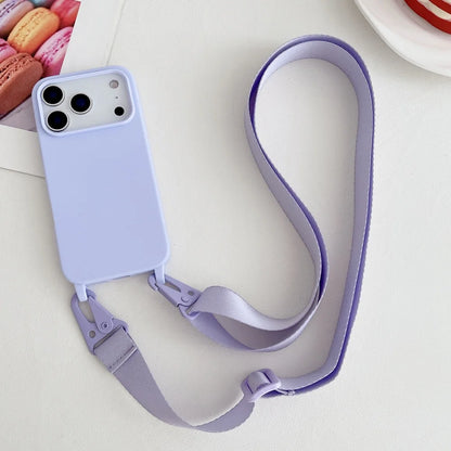 Crossbody Lanyard Case for iPhone 14-17 Pro Max - Shockproof Silicone Strap Cover