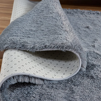 Shaggy Area Rug - Gray Long Pile Plush Carpet | Non Slip Bottom Floor Mat - ZOOMNSTORE