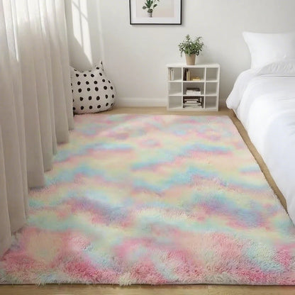 Shaggy Area Rug - Gray Long Pile Plush Carpet | Non Slip Bottom Floor Mat - ZOOMNSTORE