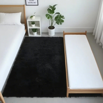 Shaggy Area Rug - Gray Long Pile Plush Carpet | Non Slip Bottom Floor Mat - ZOOMNSTORE