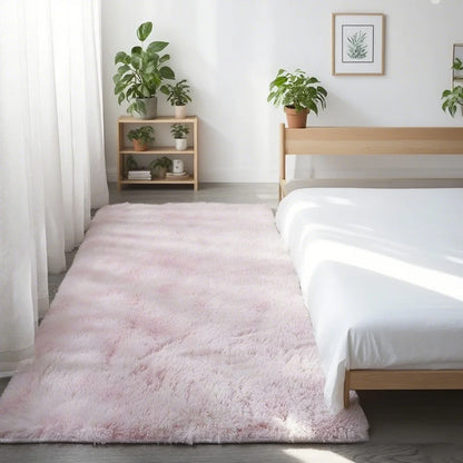 Shaggy Area Rug - Gray Long Pile Plush Carpet | Non Slip Bottom Floor Mat - ZOOMNSTORE
