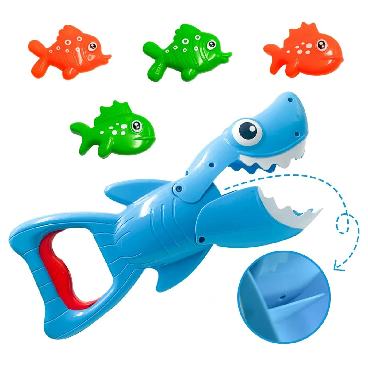 Shark Grabber Bath Toys with Teeth Biting Action Include 4 Toy Fish, Swim Toys Pool Bathtub for Kids Boys Girls Toddlers,gift - ZOOMNSTORE