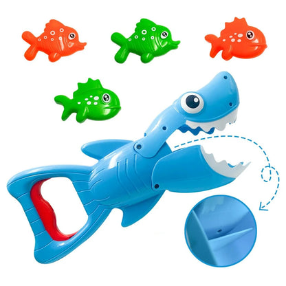 Shark Grabber Bath Toys with Teeth Biting Action Include 4 Toy Fish, Swim Toys Pool Bathtub for Kids Boys Girls Toddlers,gift - ZOOMNSTORE
