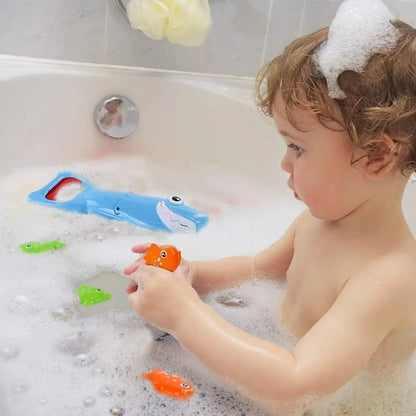Shark Grabber Bath Toys with Teeth Biting Action Include 4 Toy Fish, Swim Toys Pool Bathtub for Kids Boys Girls Toddlers,gift - ZOOMNSTORE