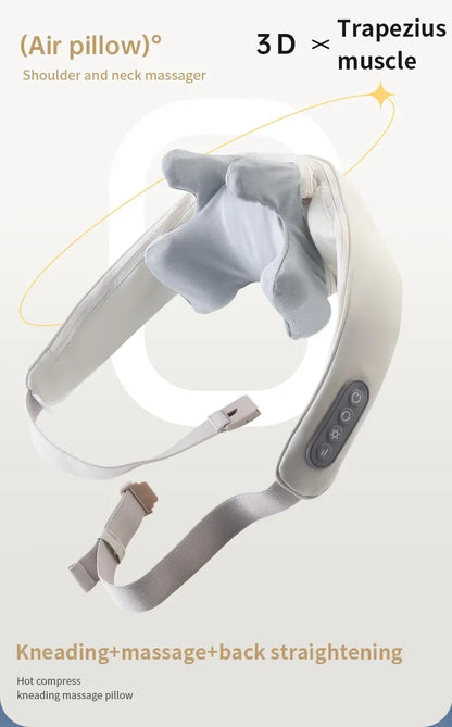 Rechargeable Powerful 5D Shiatsu Back Neck Shoulder Massager Heated Kneading Neck And Shoulder Muscle Relaxing Massage Shawl - ZOOMNSTORE