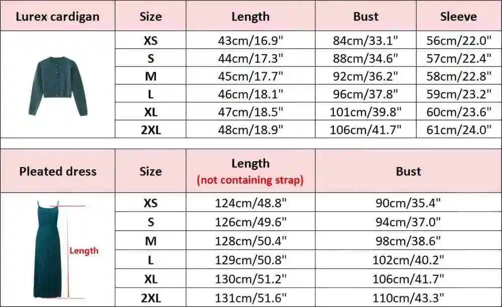 Elegant Womens Shine Cardigan  Pleated Slip Dress - Autumn Winter 2026 Collection - ZOOMNSTORE