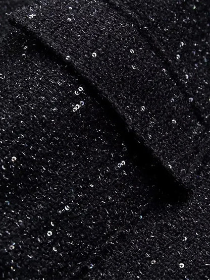 Shiny Sequin Jacket - Y2K Gold Stand Collar Coat for Women - ZOOMNSTORE