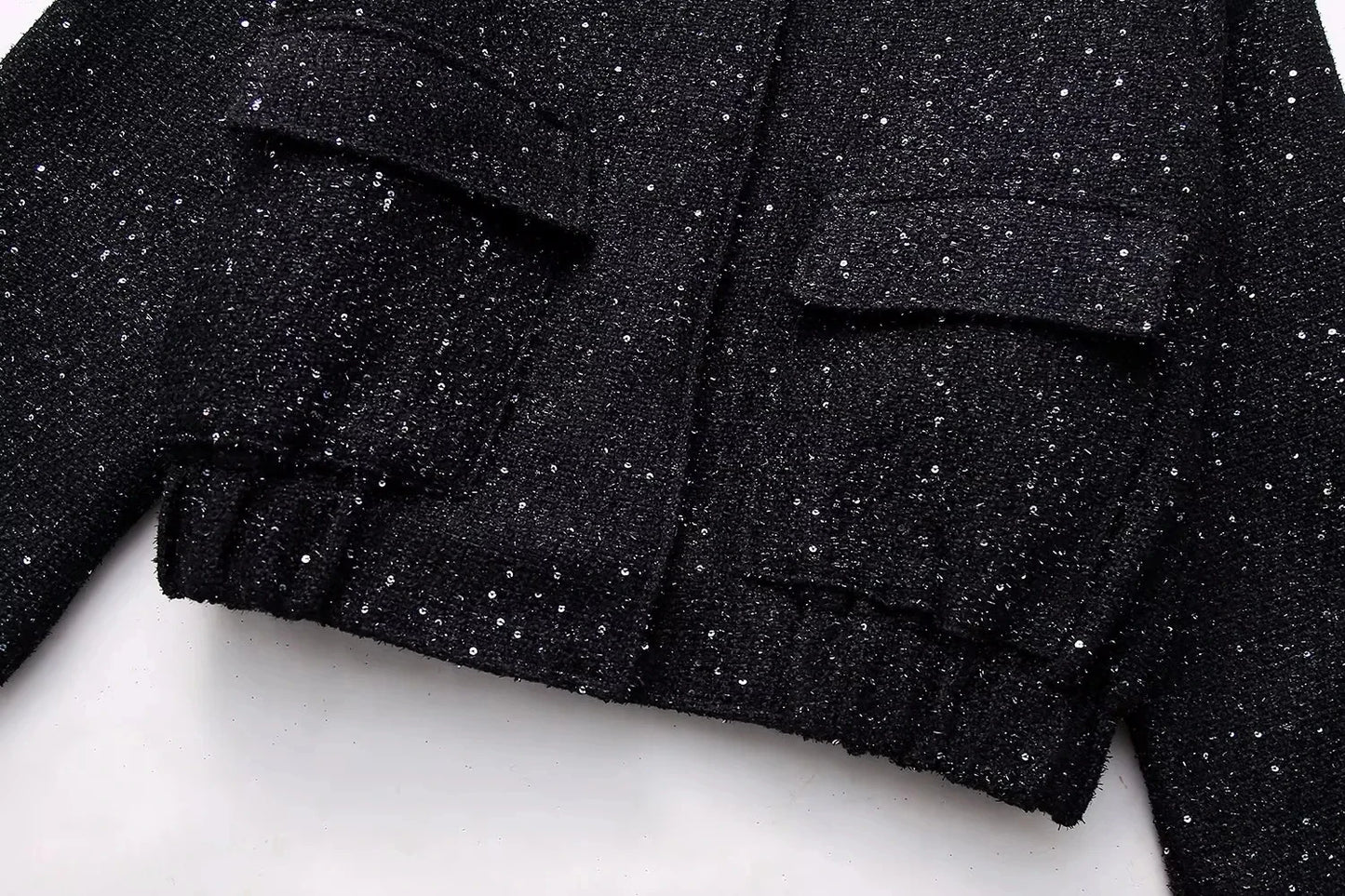 Shiny Sequin Jacket - Y2K Gold Stand Collar Coat for Women - ZOOMNSTORE