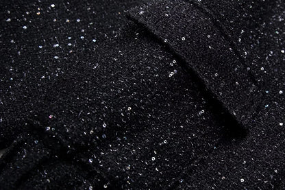 Shiny Sequin Jacket - Y2K Gold Stand Collar Coat for Women - ZOOMNSTORE