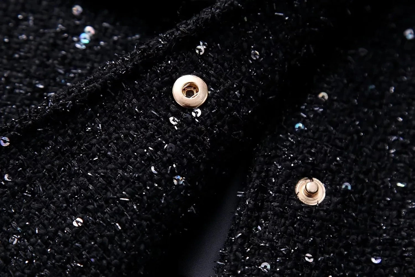 Shiny Sequin Jacket - Y2K Gold Stand Collar Coat for Women - ZOOMNSTORE